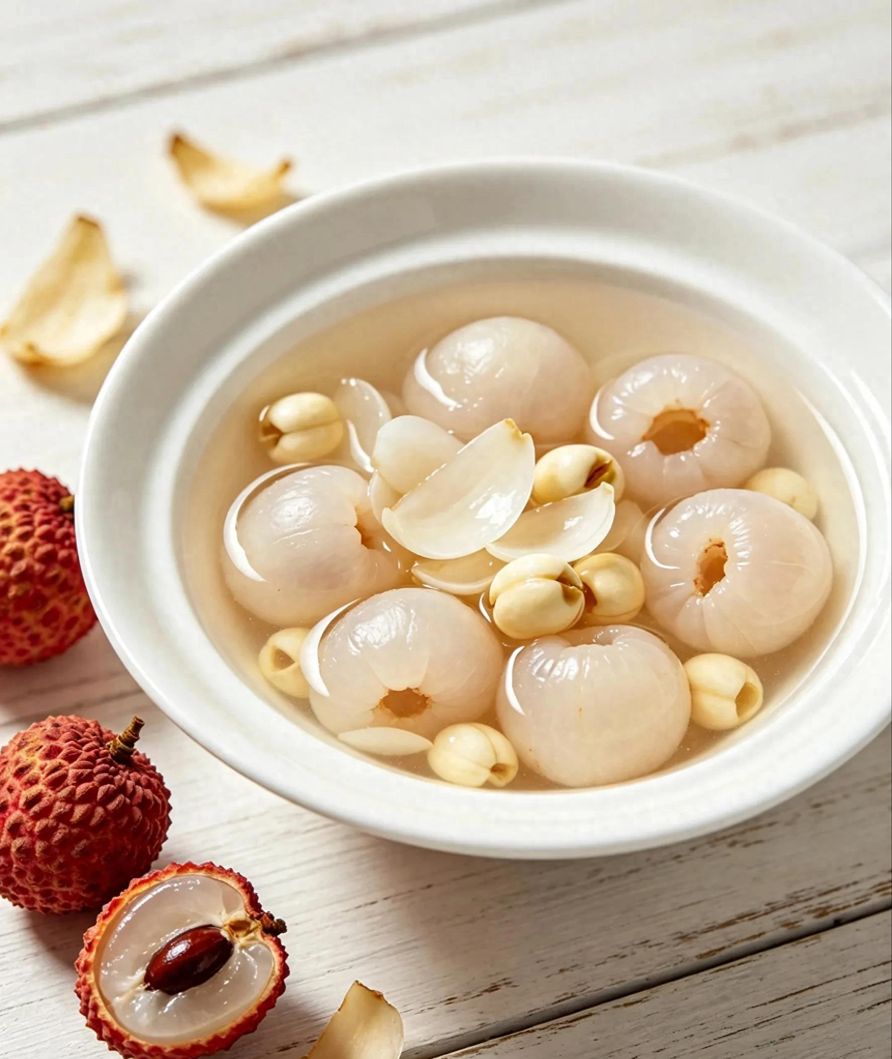 4 c&aacute;ch v&agrave;ng để ăn vải thiều m&agrave; kh&ocirc;ng g&acirc;y n&oacute;ng trong người lại trừ thấp h&agrave;n, bổ dưỡng to&agrave;n th&acirc;n, đẹp da - Ảnh 1.