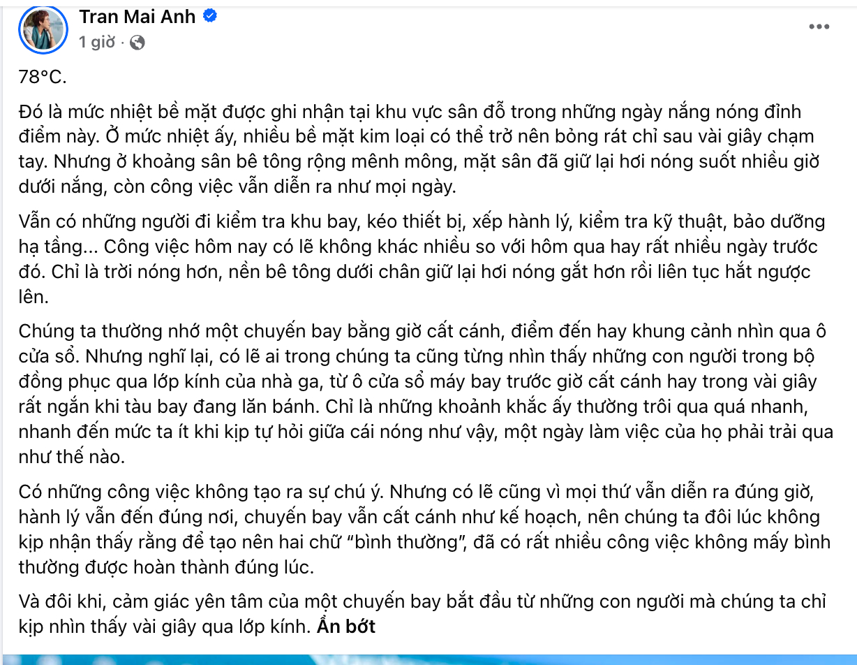 H&agrave; Nội 40 độ v&agrave; nh&acirc;n vi&ecirc;n s&acirc;n bay &acirc;m thầm l&agrave;m việc giữa c&aacute;i n&oacute;ng 78&deg;C - Ảnh 1.