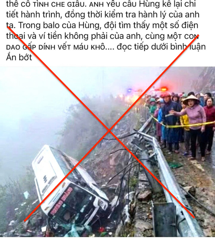 Th&ocirc;ng tin lật xe kh&aacute;ch l&agrave;m 18 người chết ở đ&egrave;o Phượng Ho&agrave;ng l&agrave; tin giả - Ảnh 1.