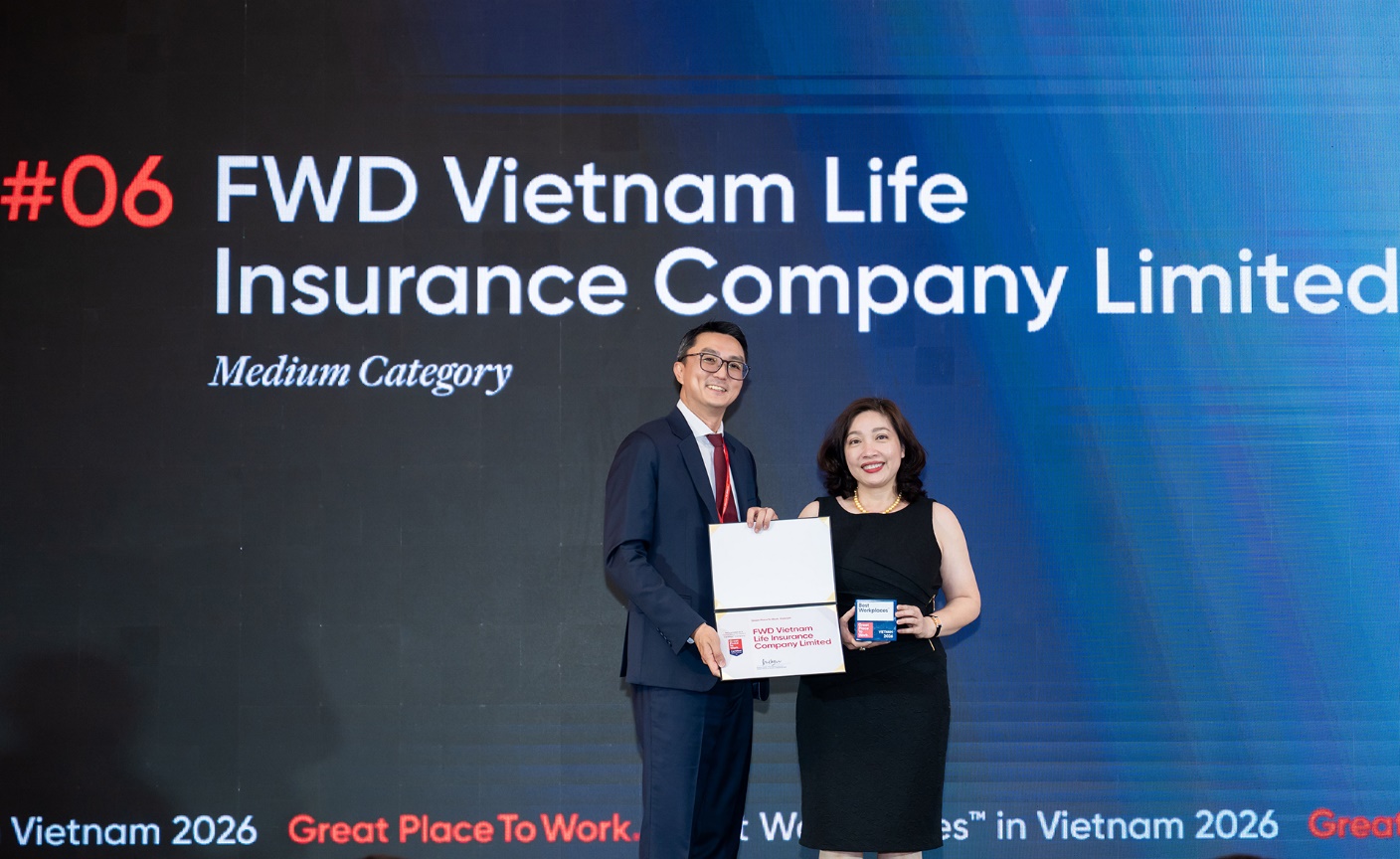 FWD Việt Nam khẳng định chiến lược ph&aacute;t triển con người qua giải thưởng Best Workplaces in Vietnam 2026 - Ảnh 1.