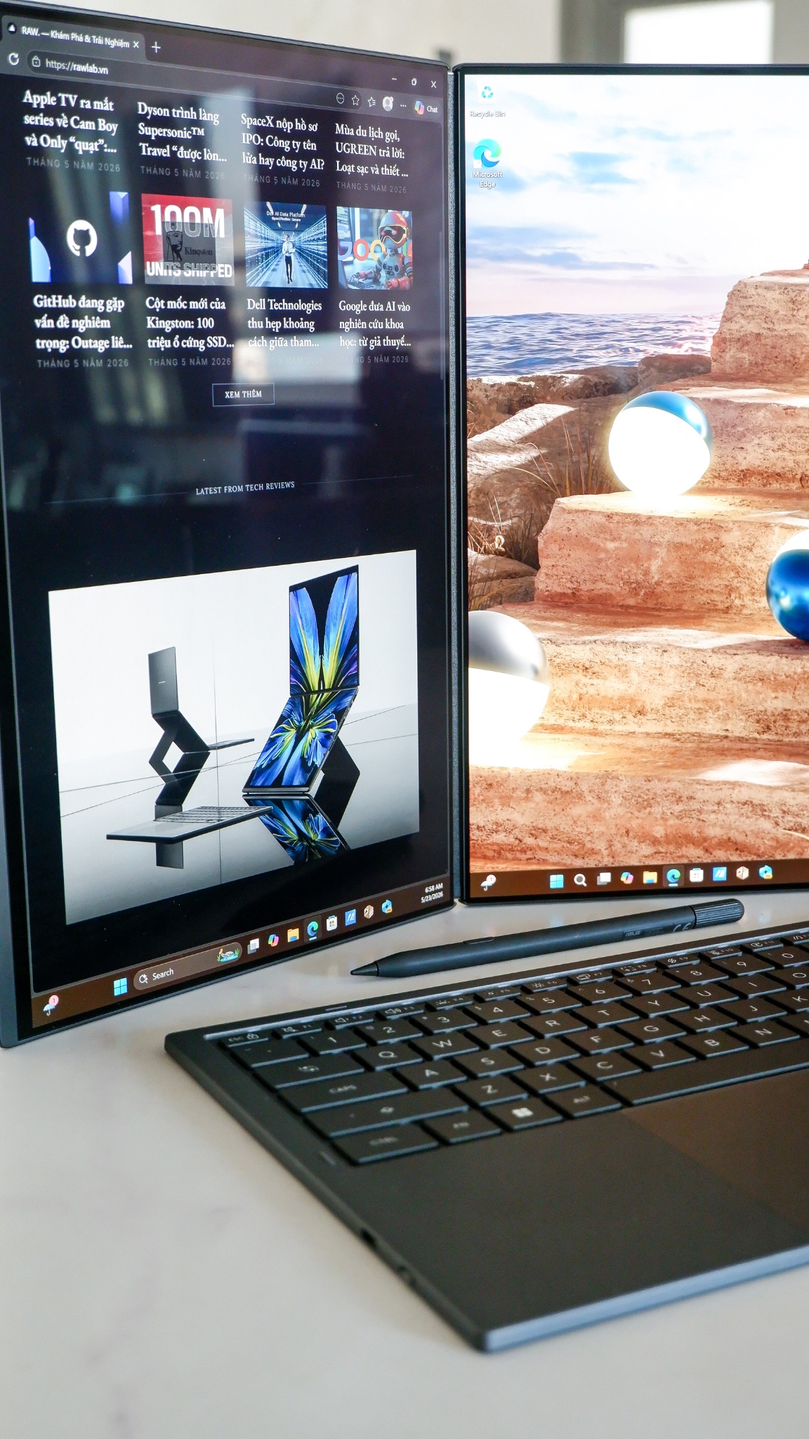 Hai m&agrave;n h&igrave;nh OLED gi&aacute; 90 triệu, laptop ASUS Zenbook DUO c&oacute; đ&aacute;ng kỳ vọng? - Ảnh 2.