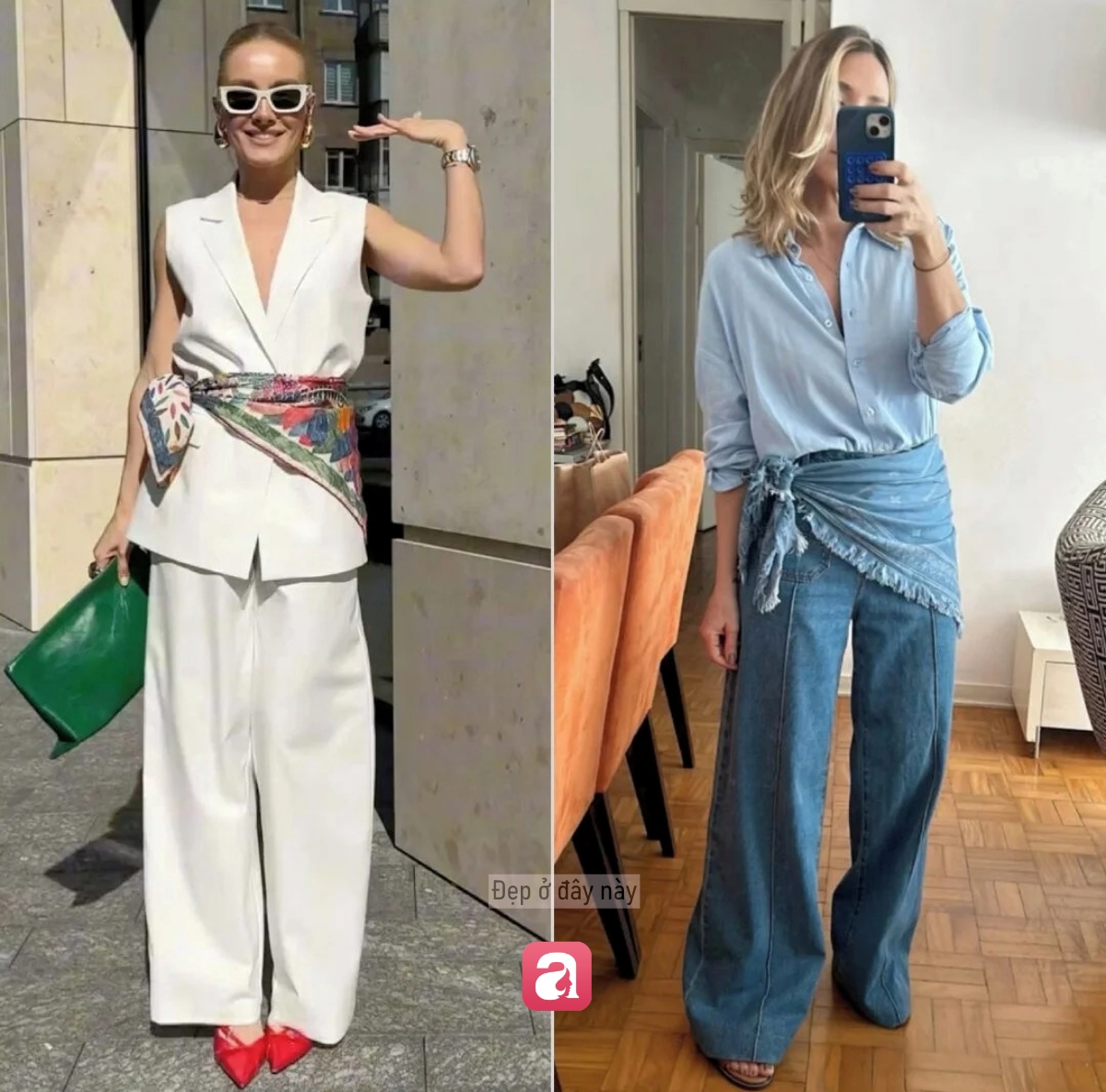 Quiet luxury mùa hè giờ không thể thiếu một chiếc khăn lụa buộc ngang hông - Ảnh 4.
