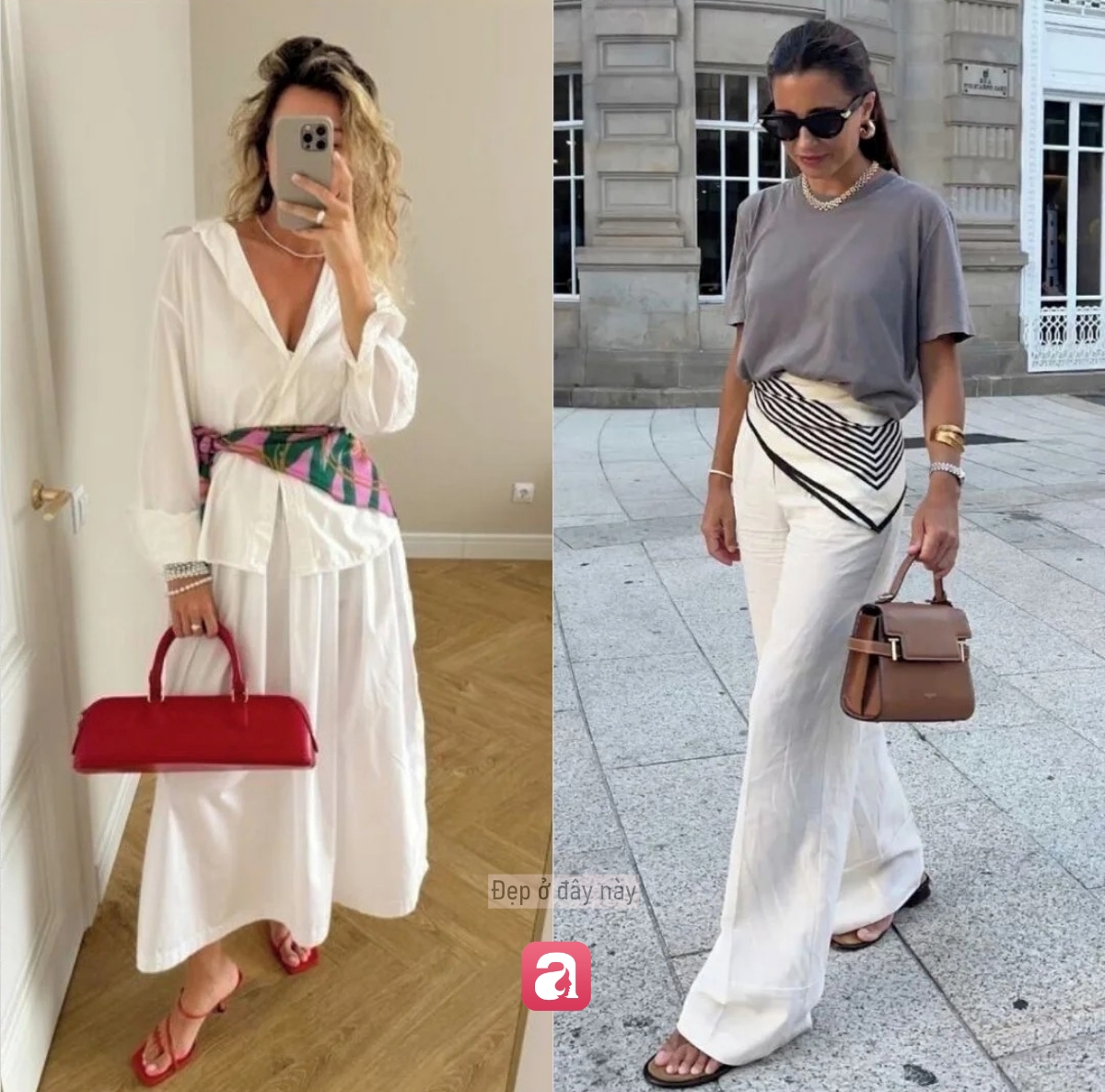 Quiet luxury mùa hè giờ không thể thiếu một chiếc khăn lụa buộc ngang hông - Ảnh 3.