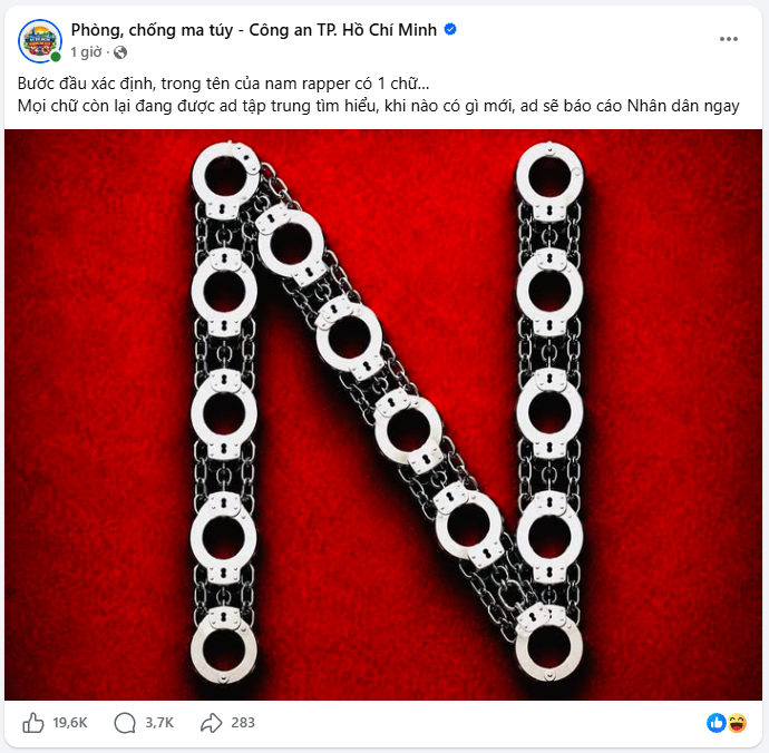Fanpage Ph&ograve;ng , chống ma t&uacute;y C&ocirc;ng an TP . Hồ Ch&iacute; Minh g&acirc;y sốt với tr&ograve; chơi đo&aacute;n rapper - Ảnh 1.