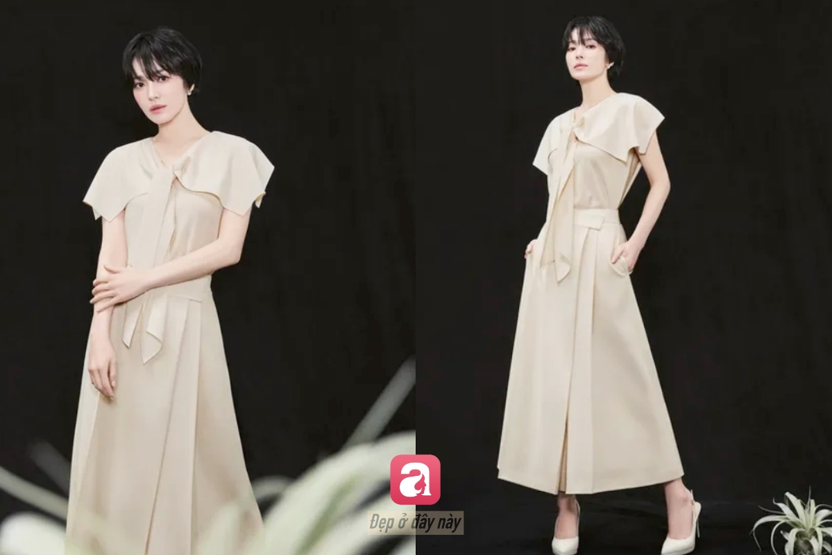 Song Hye Kyo vừa cắt kiểu t&oacute;c n&agrave;y v&agrave; lập tức trở th&agrave;nh h&igrave;nh mẫu của phụ nữ ngo&agrave;i 40 - Ảnh 4.