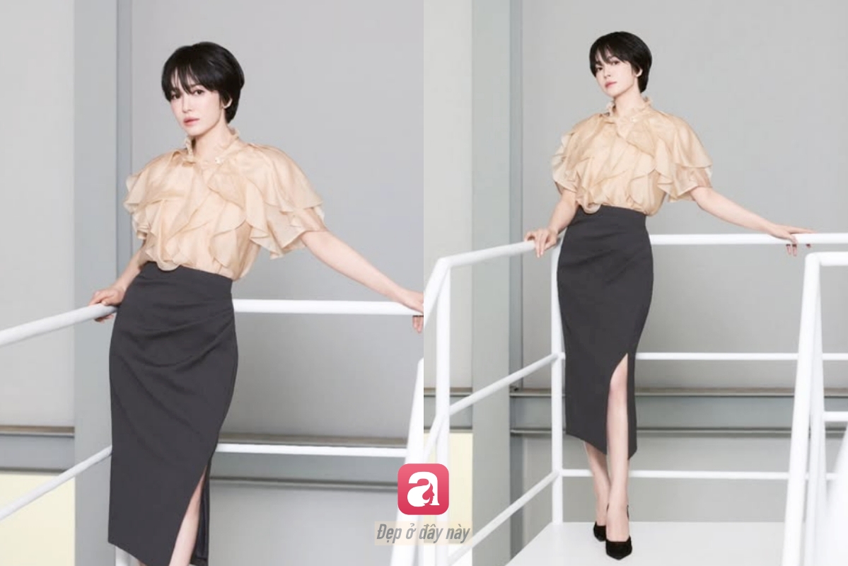 Song Hye Kyo vừa cắt kiểu t&oacute;c n&agrave;y v&agrave; lập tức trở th&agrave;nh h&igrave;nh mẫu của phụ nữ ngo&agrave;i 40 - Ảnh 6.