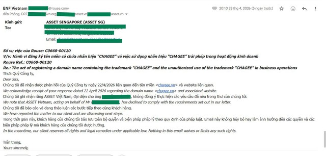 Hé lộ hậu trường vụ tranh chấp tên miền chagee.vn: Asset Việt Nam bác tin 'đi đêm', khẳng định không nhận lợi ích từ phía đối phương - Ảnh 2.
