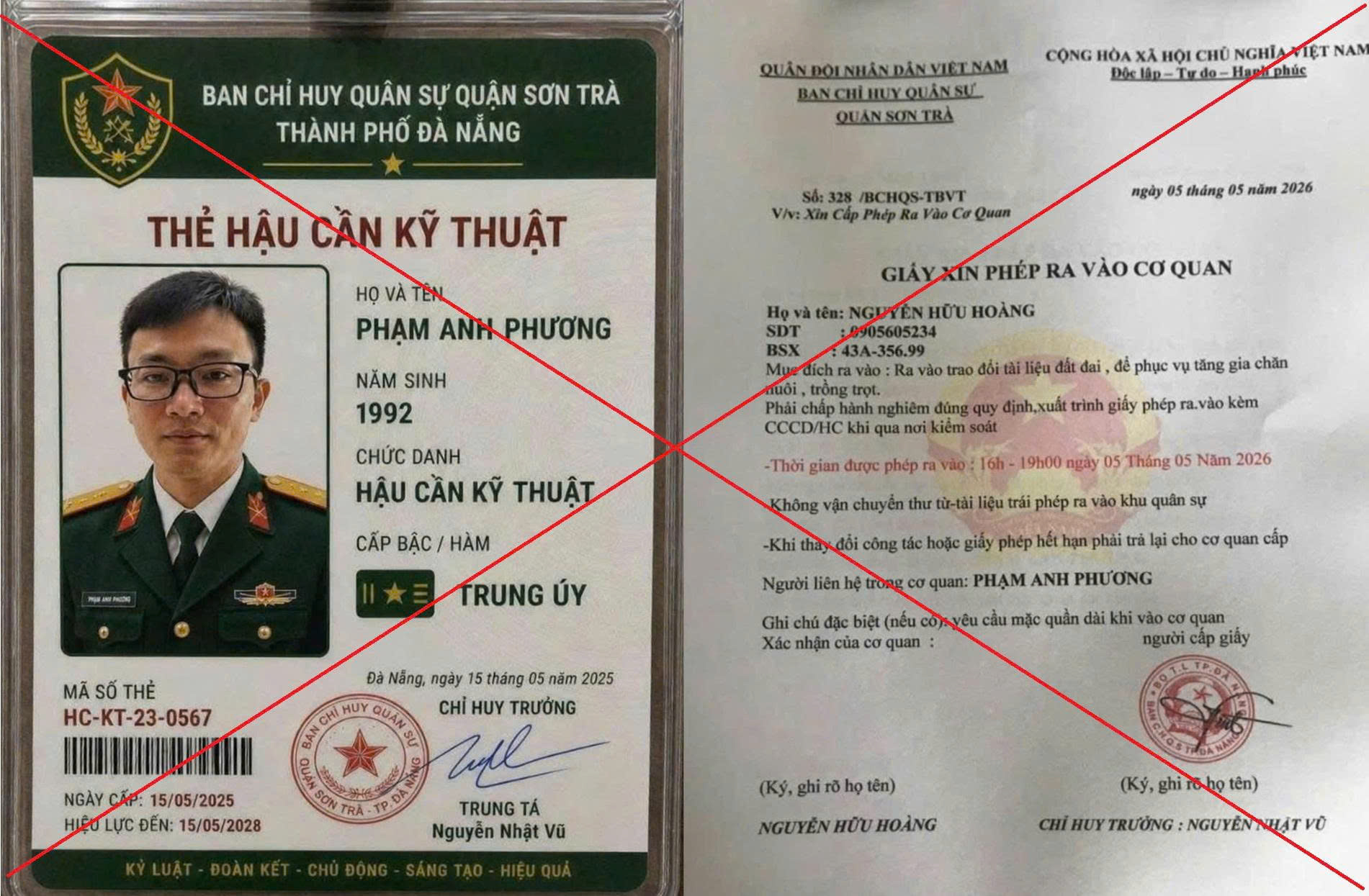 Sử dụng thẻ qu&acirc;n nh&acirc;n dỏm để lừa đảo đất đai tại Đ&agrave; Nẵng năm 2026 - Ảnh 1.