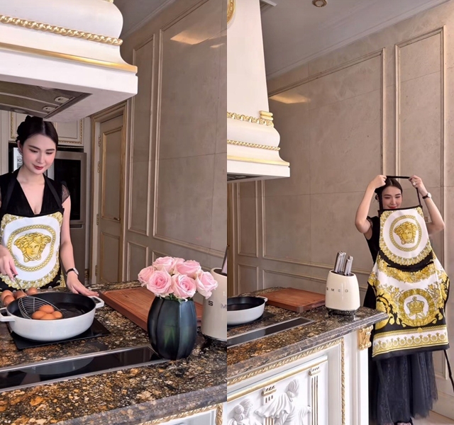 Nội trợ của Ngọc Loan: Tạp dề Versace v&agrave; bộ nồi gang tiền triệu - Ảnh 2.