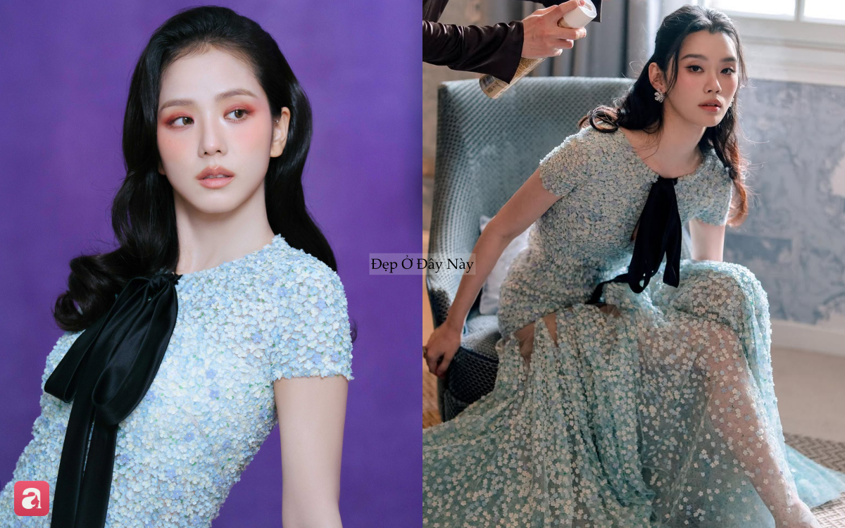 Thi&ecirc;n thần nội y đụng đầm đ&iacute;nh h&agrave;ng ngh&igrave;n b&ocirc;ng hoa với Jisoo: Người ngọt ng&agrave;o như n&agrave;ng thơ, người ki&ecirc;u sa như c&ocirc;ng ch&uacute;a - Ảnh 1.