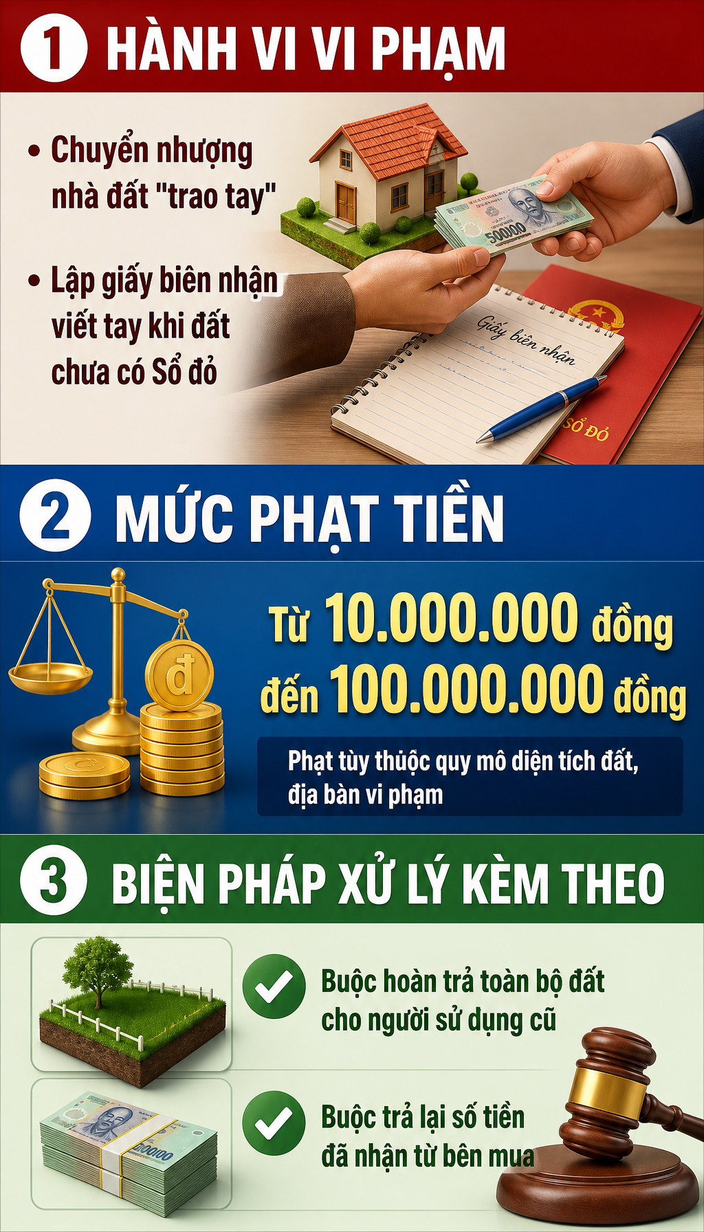 Quy định phạt sổ đỏ năm 2024: Cảnh b&aacute;o Người d&acirc;n vi phạm c&oacute; thể mất tới 100 triệu đồng - Ảnh 2.