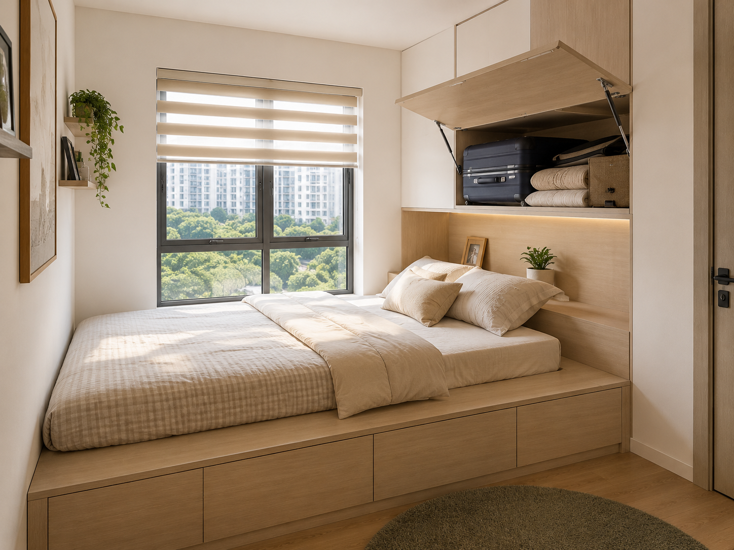 T&ocirc;i rất ngạc nhi&ecirc;n trước thiết kế &ldquo;giường kiểu bục&rdquo; của nh&agrave; h&agrave;ng x&oacute;m: Ph&ograve;ng ngủ chỉ 9m&sup2; nhưng vẫn đủ chỗ ngủ, l&agrave;m việc v&agrave; lưu trữ - Ảnh 2.