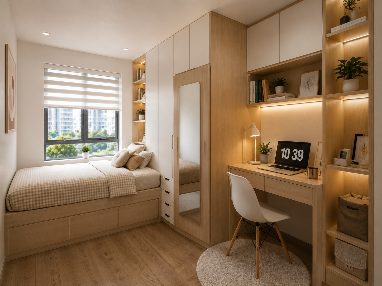 T&ocirc;i rất ngạc nhi&ecirc;n trước thiết kế &ldquo;giường kiểu bục&rdquo; của nh&agrave; h&agrave;ng x&oacute;m: Ph&ograve;ng ngủ chỉ 9m&sup2; nhưng vẫn đủ chỗ ngủ, l&agrave;m việc v&agrave; lưu trữ - Ảnh 5.