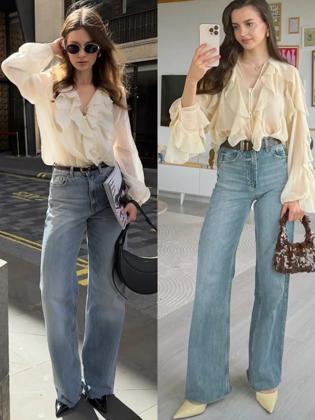 Quần jeans ống rộng vẫn l&agrave; &ldquo;vua&rdquo; của tủ đồ năm 2026: 8 c&ocirc;ng thức phối đồ gi&uacute;p bạn mặc đẹp, che khuyết điểm v&agrave; tr&ocirc;ng sang hơn - Ảnh 4.