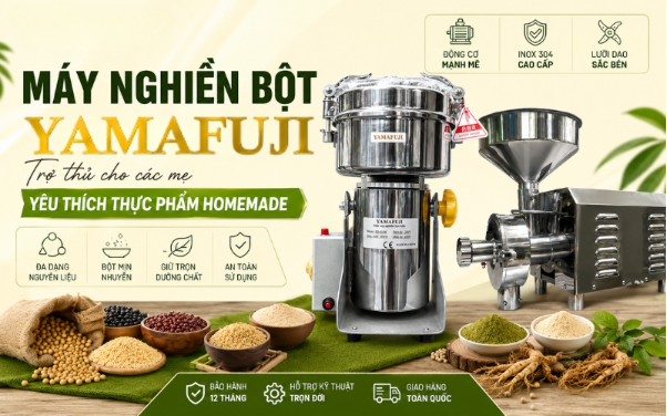 M&aacute;y nghiền bột Yamafuji &ndash; Trợ thủ cho c&aacute;c mẹ y&ecirc;u th&iacute;ch thực phẩm homemade - Ảnh 1.