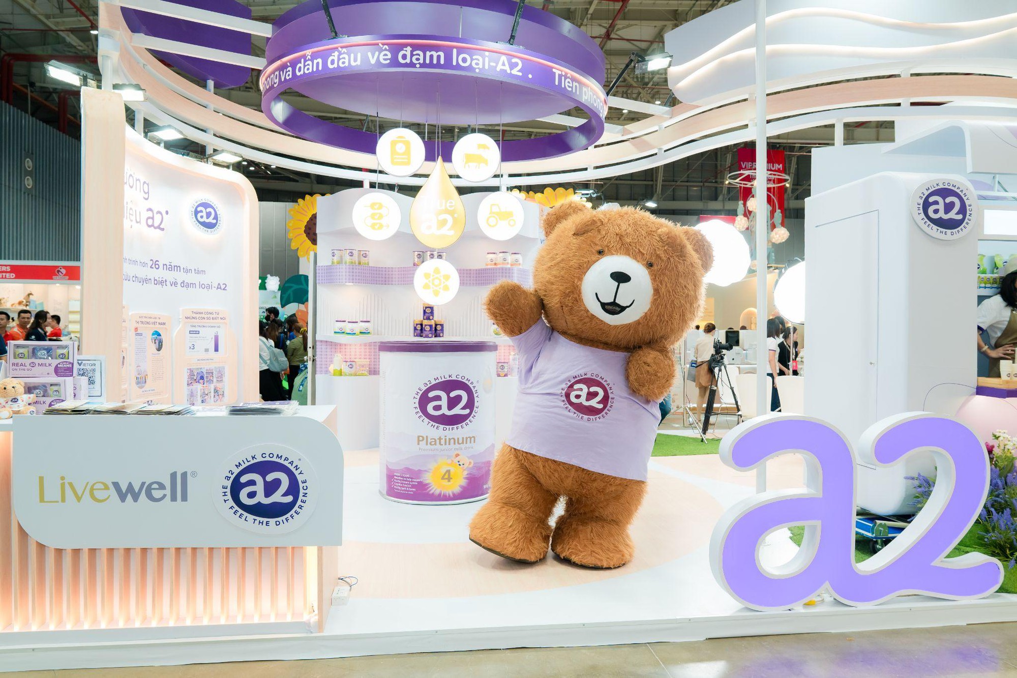 Kh&ocirc;ng gian trải nghiệm ấn tượng của a2&reg; tại VietBaby Fair 2026 m&ugrave;a Quốc tế Thiếu nhi- Ảnh 1.