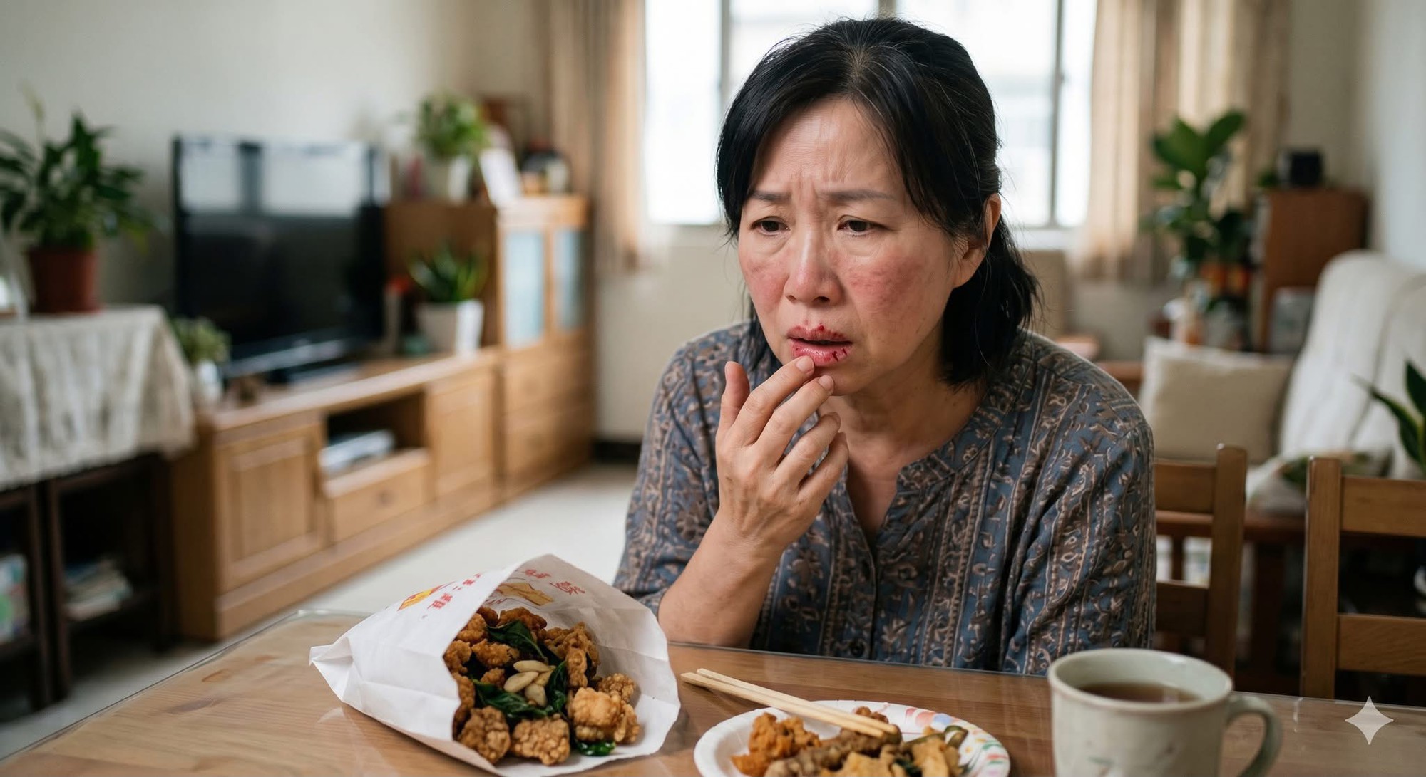 Người phụ nữ 54 tuổi thức dậy với đ&ocirc;i m&ocirc;i sưng phồng sau bữa ăn khuya: B&aacute;c sĩ n&oacute;i nhiều người Việt đang l&agrave;m điều tương tự - Ảnh 2.