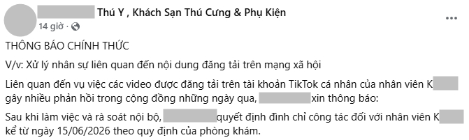 B&aacute;c sĩ th&uacute; y ở TP . HCM bị nghỉ việc sau vụ việc g&acirc;y phẫn nộ - Ảnh 2.