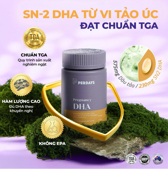 Perdays Pregnancy DHA: SN-2 DHA từ vi tảo &Uacute;c, đạt chuẩn TGA cho mẹ bầu - Ảnh 2.