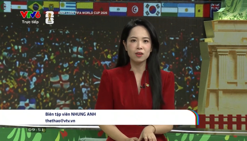 BTV Nhung Anh bị ch&ecirc; mặc đồ như dạ hội trong b&igrave;nh luận b&oacute;ng đ&aacute; World Cup 2026 - Ảnh 1.