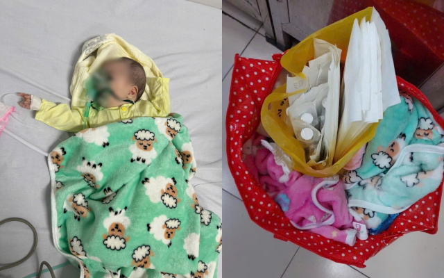 B&eacute; g&aacute;i hai th&aacute;ng tuổi bị bỏ rơi c&ugrave;ng l&aacute; thư đau l&ograve;ng tại Bắc Ninh - Ảnh 1.