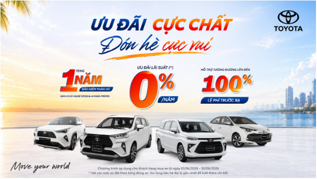 Đ&oacute;n h&egrave; c&ugrave;ng Toyota: Ưu đ&atilde;i đến 100% lệ ph&iacute; trước bạ - Ảnh 1.