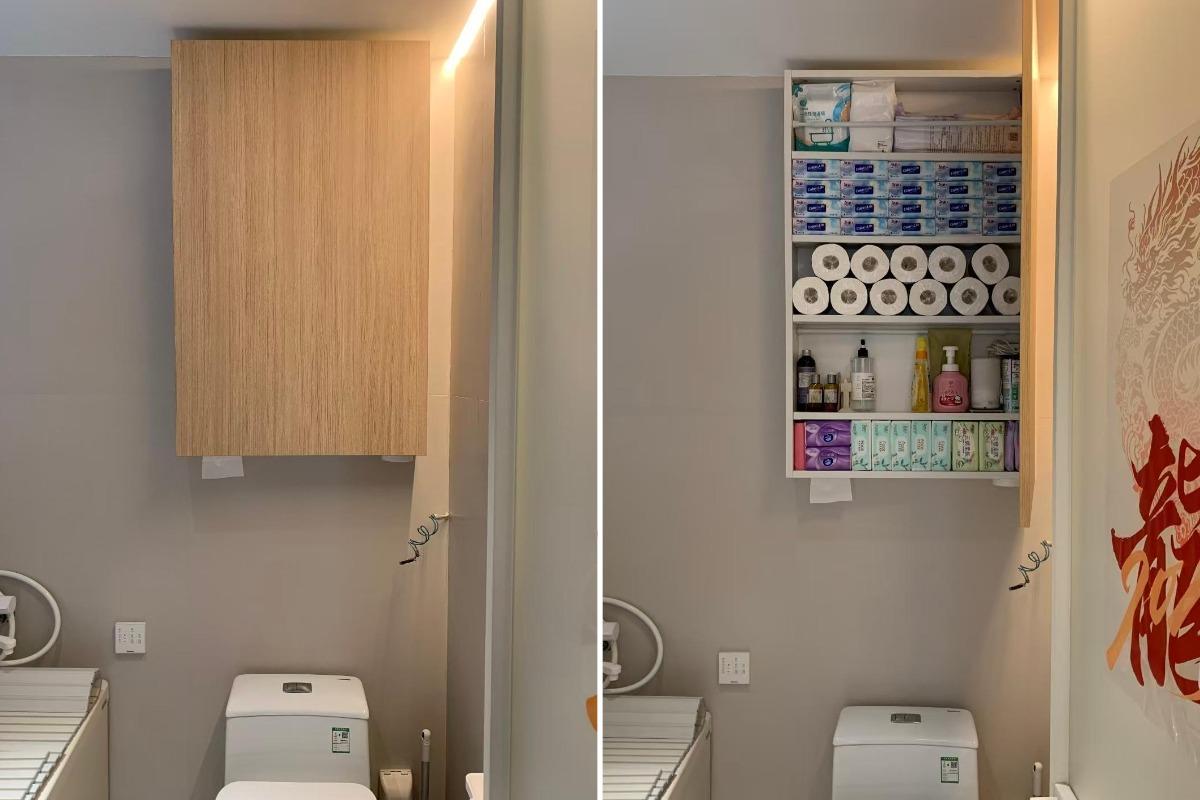 T&ocirc;i rất ngưỡng mộ c&aacute;ch người phụ nữ 53 tuổi n&agrave;y sắp xếp ph&ograve;ng tắm: Kh&ocirc;ng gian nhỏ nhưng chứa được gấp đ&ocirc;i đồ đạc, l&uacute;c n&agrave;o cũng sạch sẽ v&agrave; gọn g&agrave;ng - Ảnh 4.