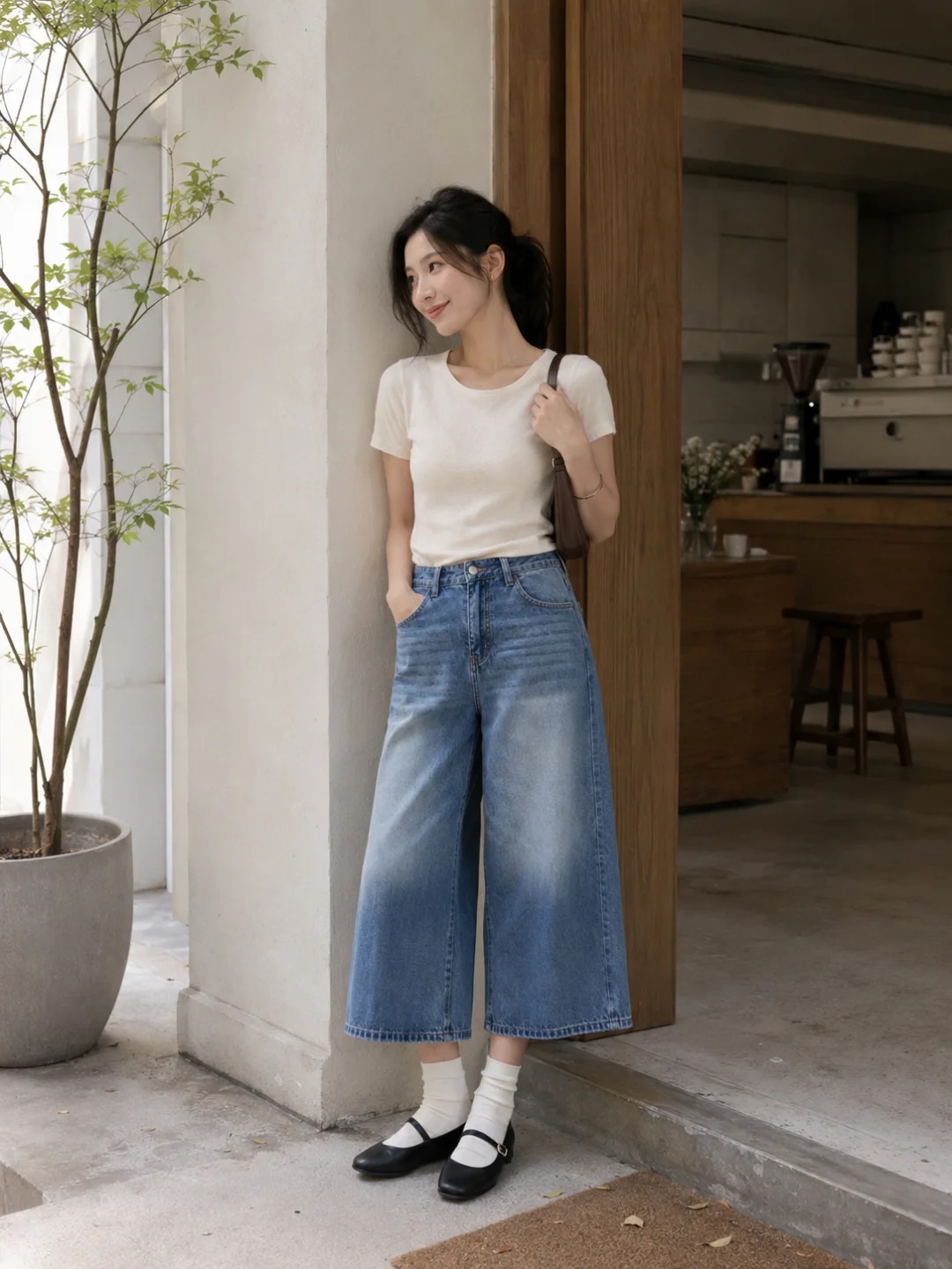 C&oacute; vẻ quần jeans lửng ống rộng đang &acirc;m thầm thay thế những chiếc quần d&agrave;i quen thuộc - Ảnh 6.