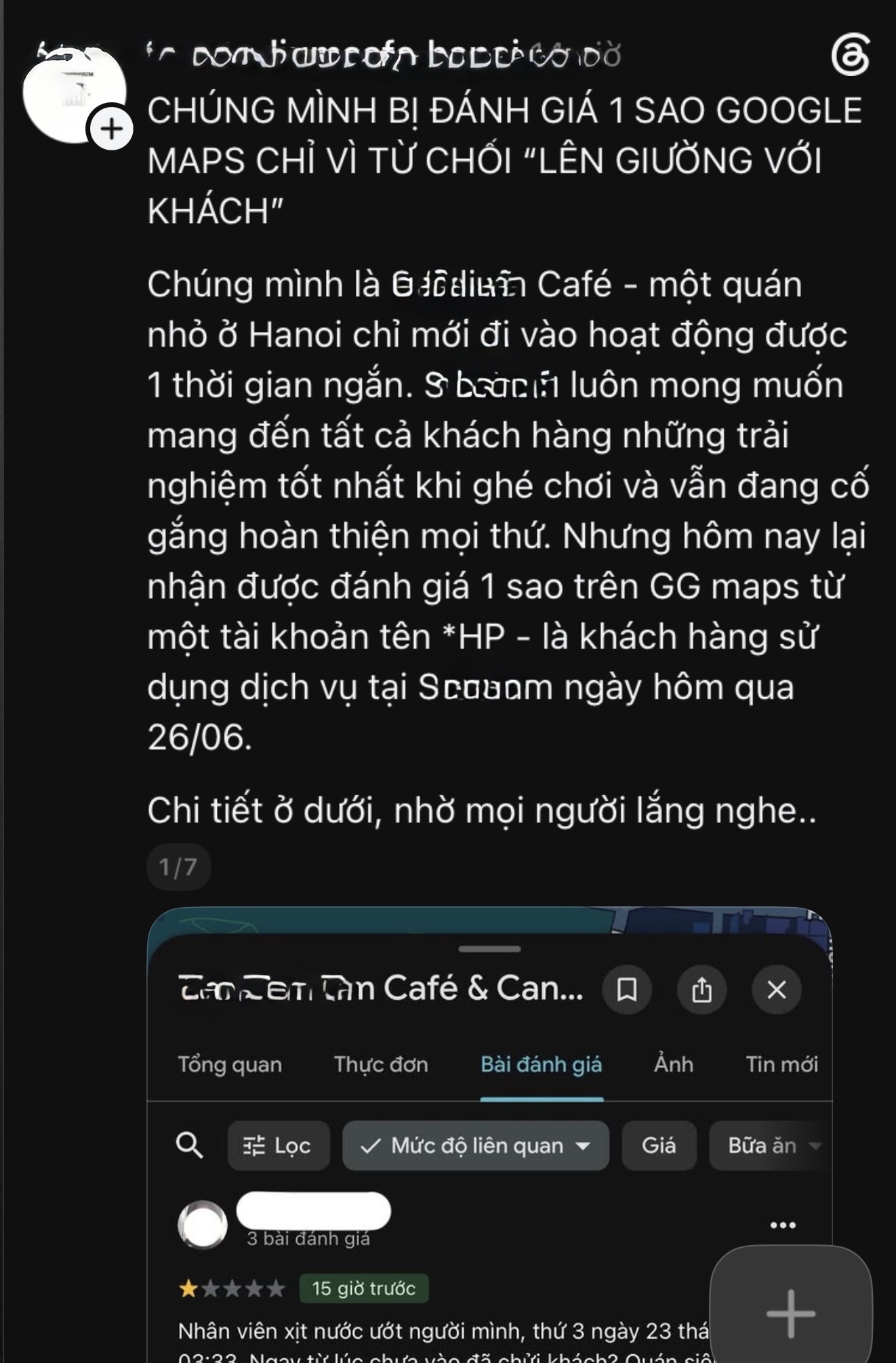 Kh&aacute;ch nữ gạ gẫm nh&acirc;n vi&ecirc;n qu&aacute;n c&agrave; ph&ecirc;: Vụ việc g&acirc;y x&ocirc;n xao mạng x&atilde; hội - Ảnh 1.