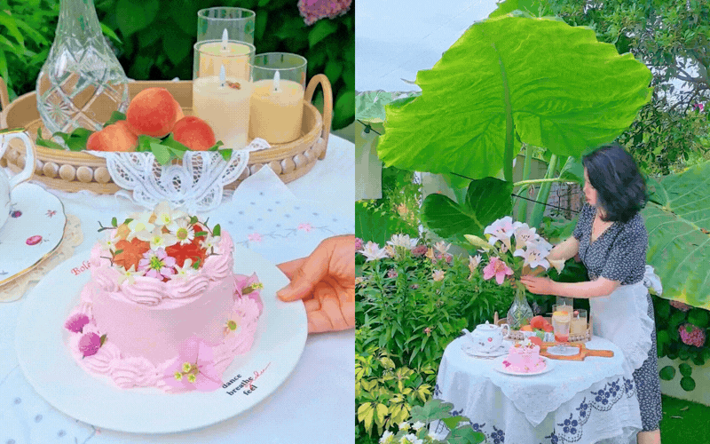 Khu vườn kiểu Ph&aacute;p của người phụ nữ sống độc th&acirc;n c&ugrave;ng cỏ c&acirc;y b&aacute;nh tr&aacute;i: 