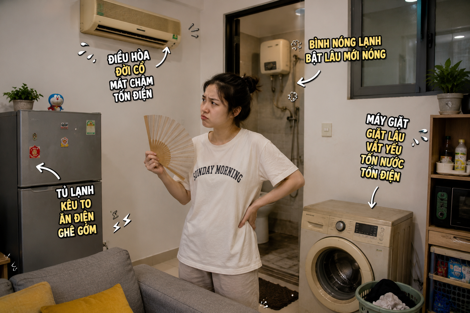 Thu&ecirc; nh&agrave; full nội thất tưởng hời, đến cuối th&aacute;ng nh&igrave;n h&oacute;a đơn điện mới biết: Chủ nh&agrave; tiết kiệm tiền mua đồ, người trả tiền điện l&agrave; m&igrave;nh! - Ảnh 2.