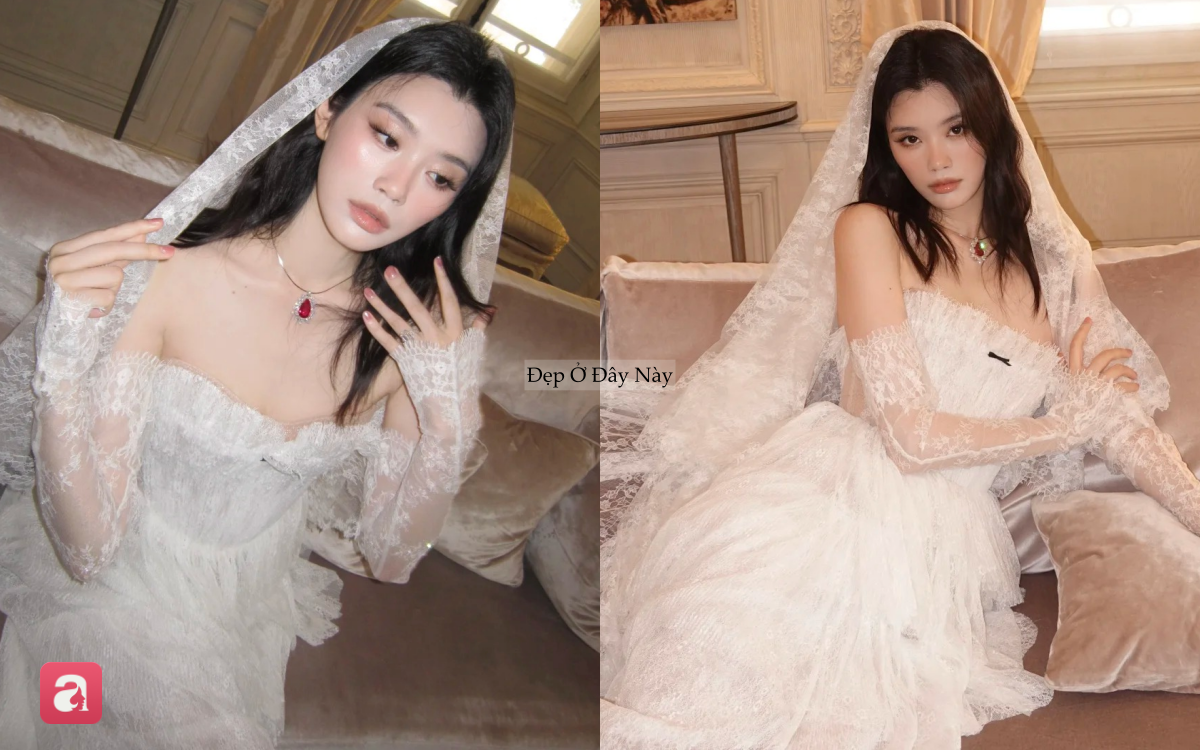 6 chiếc đầm cưới đẹp như mơ của Hề Mộng Dao: Mỗi thiết kế l&agrave; một chương trong chuyện t&igrave;nh cổ t&iacute;ch - Ảnh 9.
