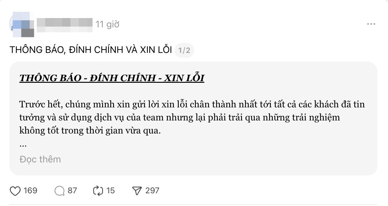 Fanpage chụp ảnh idol xin lỗi v&agrave; th&ocirc;ng b&aacute;o ho&agrave;n trả tiền kh&aacute;ch h&agrave;ng năm 2026 - Ảnh 1.