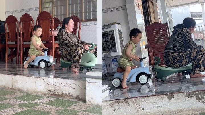 Clip b&agrave; ngọai đua xe c&ugrave;ng ch&aacute;u: Kỷ niệm m&ugrave;a h&egrave; vui vẻ - Ảnh 1.