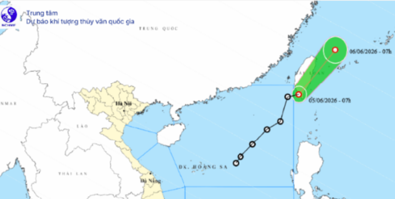 Diễn biến &aacute;p thấp nhiệt đới đầu ti&ecirc;n tr&ecirc;n Biển Đ&ocirc;ng ng&agrave;y 5 - 6 - 2026 - Ảnh 1.