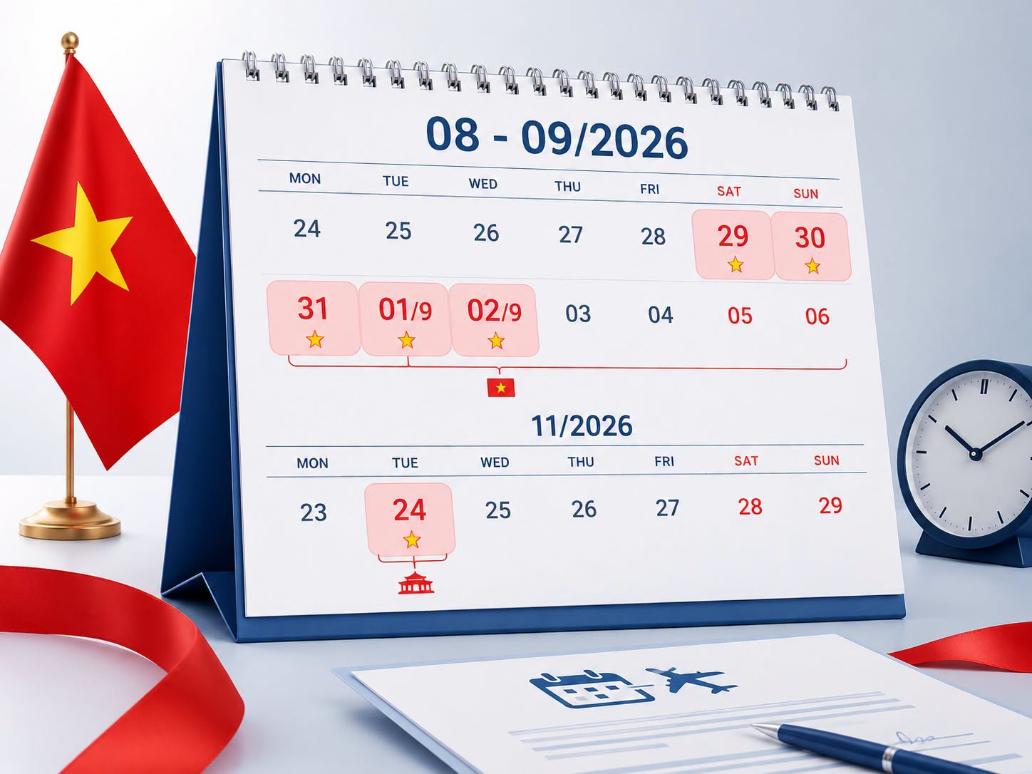 Quốc kh&aacute;nh năm 2026, người lao động nghỉ lễ 5 ng&agrave;y li&ecirc;n tục từ 29/8 đến 2/9 - Ảnh 1.