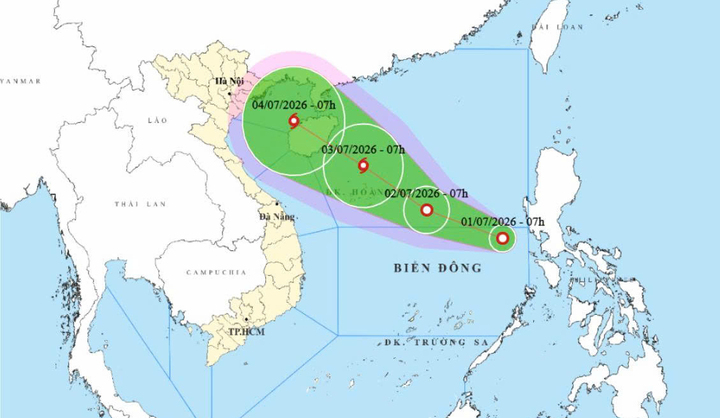 Biển Đ&ocirc;ng đ&oacute;n b&atilde;o số 1 đ&ecirc;m nay , hướng v&agrave;o vịnh Bắc Bộ ảnh hưởng lớn đến x&atilde; hội - Ảnh 1.