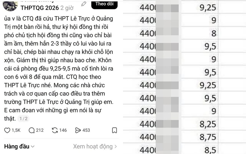 Nghi vấn điểm thi cao bất thường ở Quảng Trị năm 2026 v&agrave; những điều cần biết - Ảnh 1.