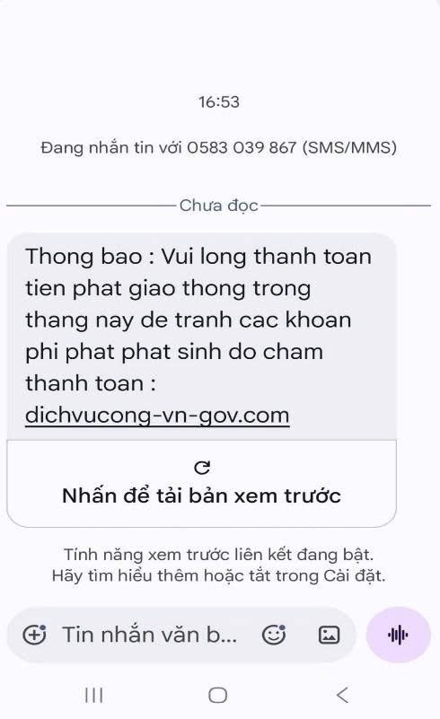 Cảnh b&aacute;o tin nhắn lừa đảo qua SMS năm 2026: Đừng để mắc bẫy - Ảnh 2.