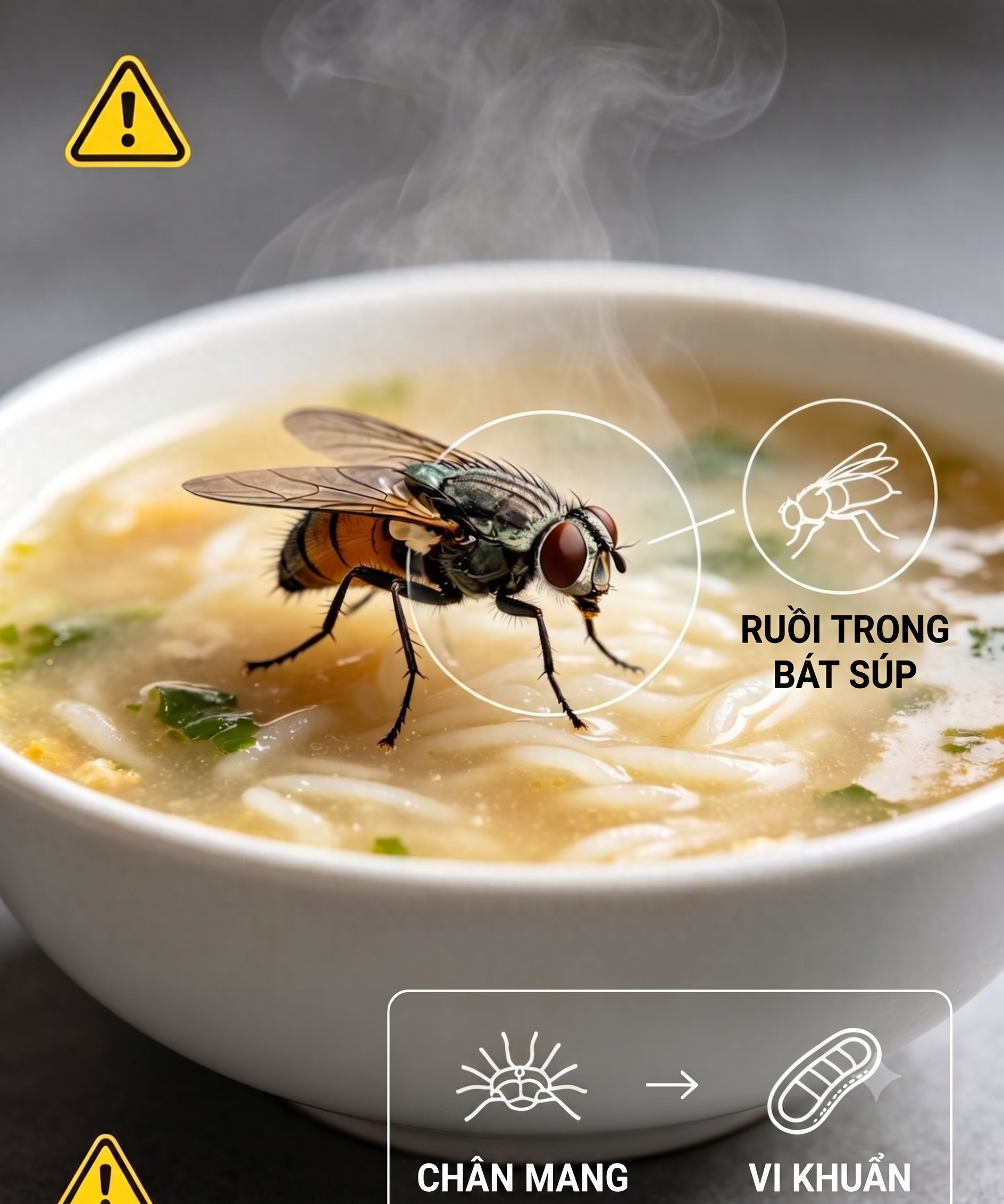 Con ruồi rơi v&agrave;o b&aacute;t canh: Chỉ l&agrave; một con ruồi th&ocirc;i, vớt ra rồi đun s&ocirc;i lại l&agrave; được?  - Ảnh 1.