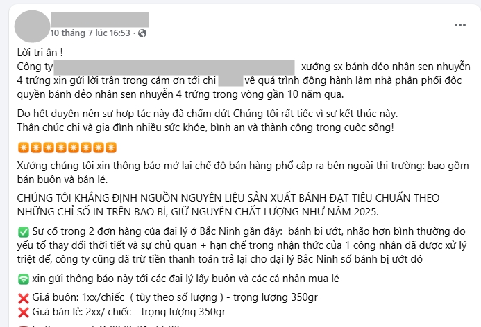 Xưởng b&aacute;nh dẻo 4 trứng g&acirc;y tranh c&atilde;i về gi&aacute; sỉ v&agrave; chất lượng sau 10 năm hợp t&aacute;c - Ảnh 2.