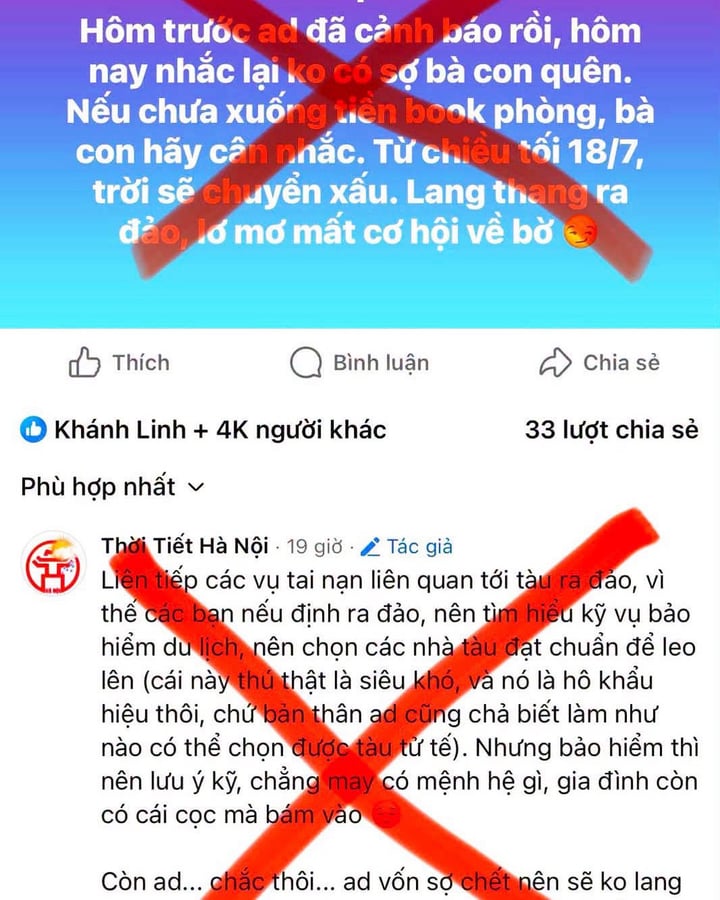 Fanpage Thời Tiết H&agrave; Nội xin lỗi v&igrave; th&ocirc;ng tin Thời Tiết g&acirc;y hoang mang tại Quảng Ninh - Ảnh 2.
