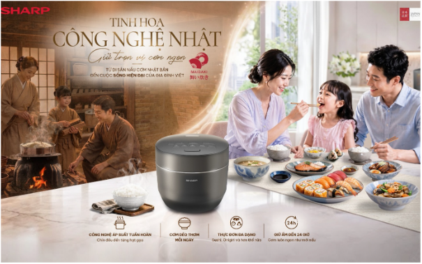 Sharp Maidaki – Tinh hoa nấu cơm chuẩn Nhật cho gia đình Việt - Ảnh 1. Sharp Maidaki – Tinh hoa nấu cơm chuẩn Nhật cho gia đình Việt - Ảnh 1.