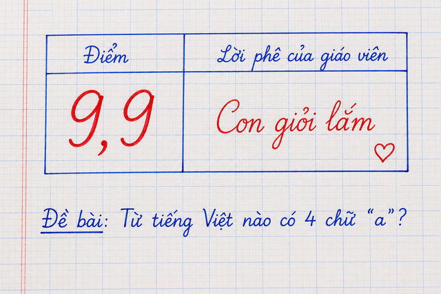 Từ tiếng Việt n&agrave;o c&oacute; 4 chữ A? 99,99% người chơi phải 