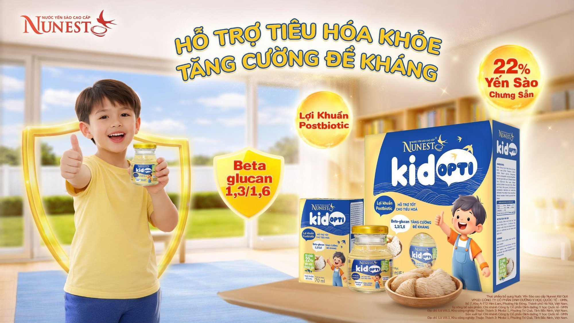 Nước yến Nunest Kid Opti bổ sung lợi khuẩn Postbiotic hỗ trợ tiêu hóa khỏe mạnh - Ảnh 1. Nước yến Nunest Kid Opti bổ sung lợi khuẩn Postbiotic hỗ trợ tiêu hóa khỏe mạnh - Ảnh 1.
