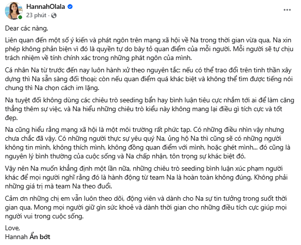 Hannah Olala nói thẳng vấn đề seeding bẩn giữa ồn ào - Ảnh 2.