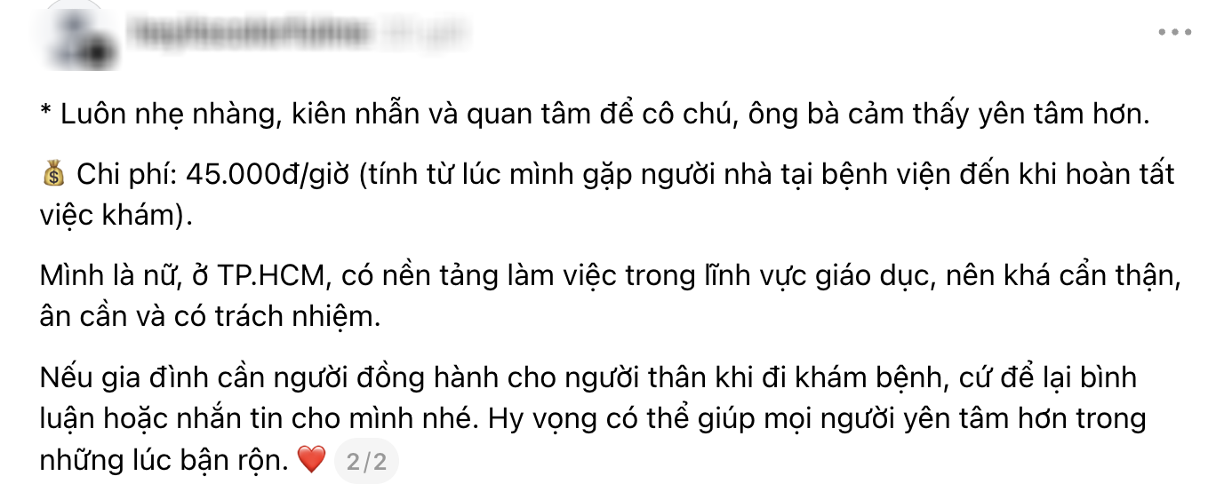Ngày càng nhiều người nhận đưa người cao tuổi đi khám bệnh: Một xu hướng việc làm mới đang dần hình thành - Ảnh 3.
