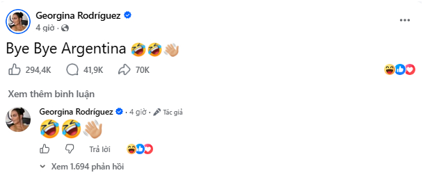 Georgina Rodr&iacute;guez v&agrave; b&agrave;i đăng g&acirc;y tranh c&atilde;i Bye Bye Argentina sau World Cup 2026 - Ảnh 1.
