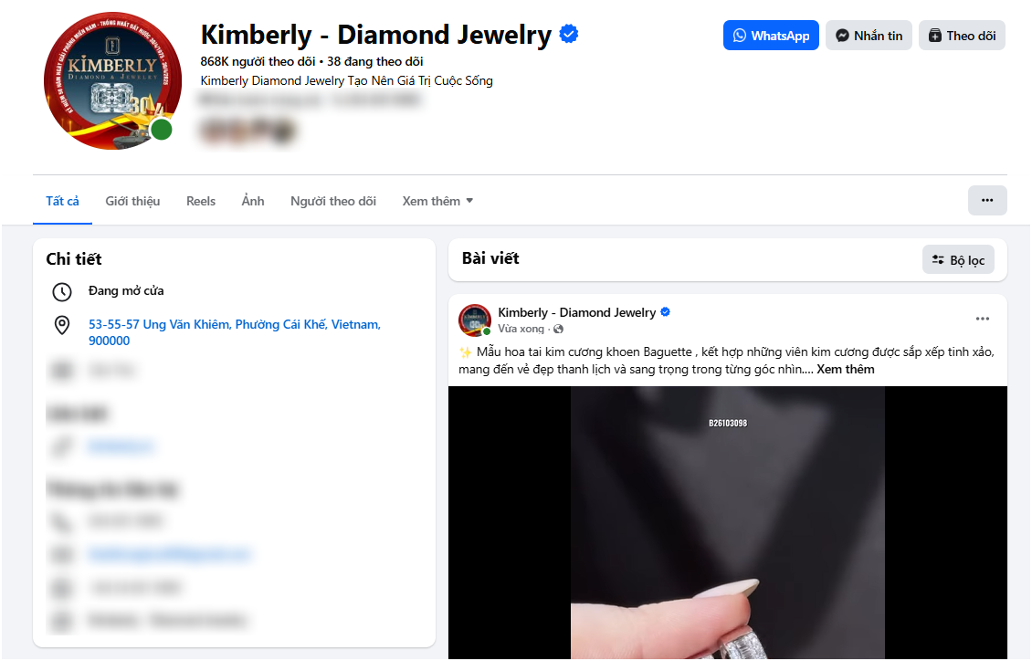Kimberly Diamond Hủy livestream , tiệm kim cương tại Cần Thơ chuyển sang trạng thái riêng tư - Ảnh 5. Kimberly Diamond Hủy livestream , tiệm kim cương tại Cần Thơ chuyển sang trạng thái riêng tư - Ảnh 5.