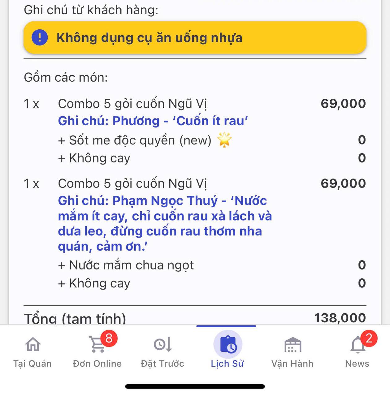 Kh&aacute;ch đặt 26 chiếc gỏi cuốn , ghi t&ecirc;n ri&ecirc;ng: Chủ qu&aacute;n l&yacute; giải quyết định nhận đơn - Ảnh 4.